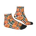 thumbnail image 6 of Salouo Autumn Pumpkins Gingham Pattern Unisex Middle Tube Socks,Middle-Finger Knee High Socks Over The Calf Tube Stocking Crew Stockings for Women and Men Tube Socks, 6 of 8