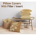 thumbnail image 5 of Ruvanti - 4 Pack 100% Cotton Fabric Throw Pillows, 18x18 Soft, Cozy Square Decorative Pillows for Sofa, Couch Pillows, Bed, Living Room Luxury Cushion Covers Including Insert - Golden Floral, 5 of 7