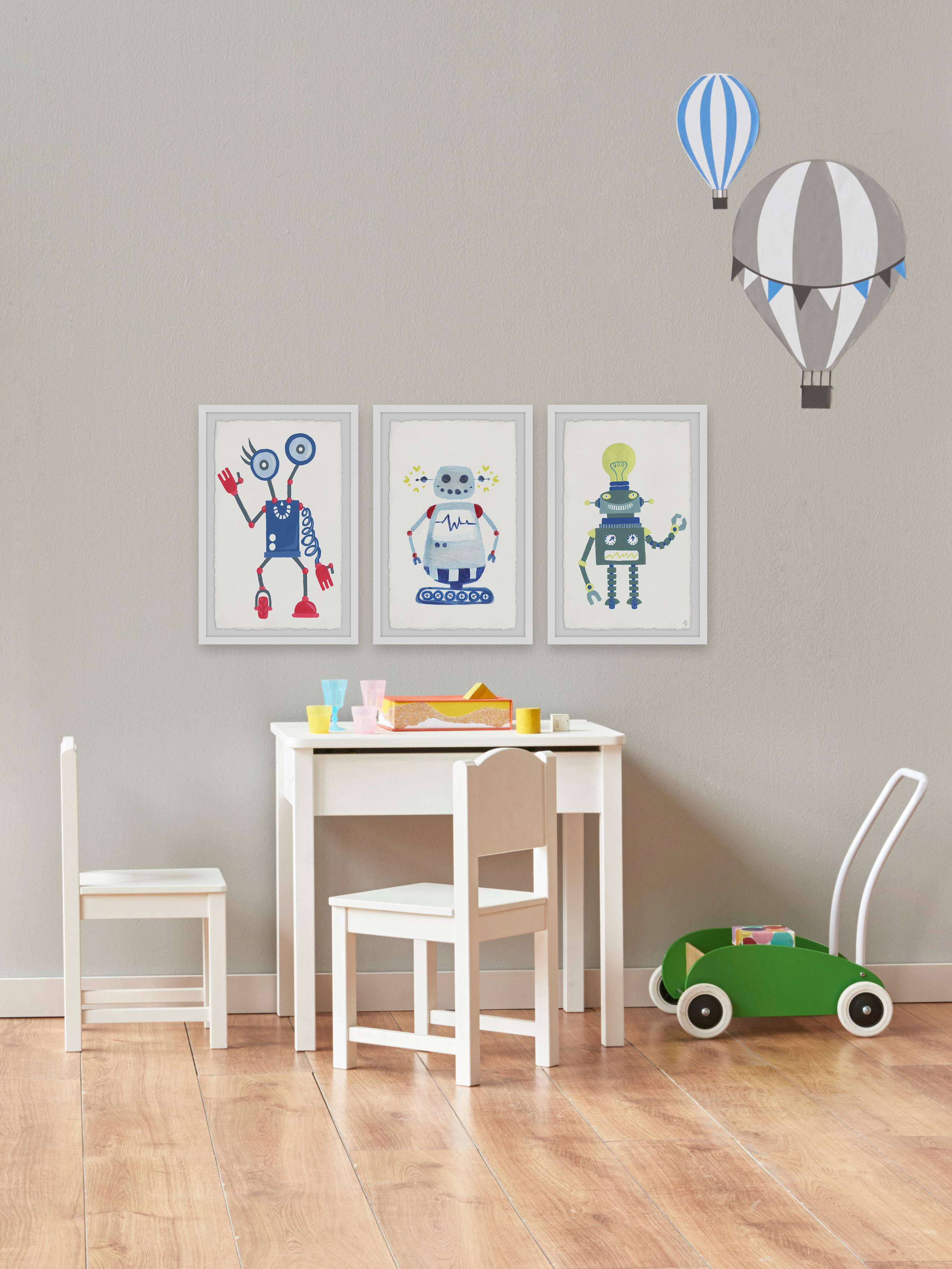 Marmont Hill Cool Robots Triptych, Art Prints, 90.00" x 1.50"