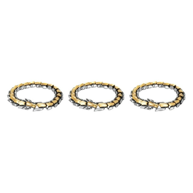 Thinsony Distinctive Gothic Punk Dragon Scale Bangle 48 inches Cool and Contemporary Light Gold 9.05 Inch 3Set