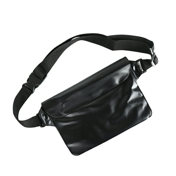 Methold Riñoneras para deportes al aire libre, Camping, escalada, senderismo, bolsa impermeable para buceo, bolsa seca, funda con correa para el hombro Teléfono y Comunicación Negro