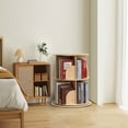 thumbnail image 6 of Eliantte Rotating Bookshelf, 360° Spinning Bookcase, Wood Floor Standing Book shelf, Wood Narrow Book Shelf Organizer - 2 Tier, 6 of 6
