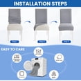 thumbnail image 6 of JIATER Dining Chair Covers Stretch Washable Chair Slipcovers Protector Set of 4,Light Gray, 6 of 8