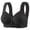 Black, variant on Ohufall Women's Bras Plus Size Lace Trim Front Buckle Wirefree Bra Fixed Cup Push Up Breathable Underwear