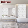thumbnail image 7 of 10Pcs Peel and Stick Marble Tiles, Waterproof Wall Panel Backsplash, 11.81"x11.81" Peel and Stick Shower Tiles for Bathroom, White with Grey Veins, 7 of 7
