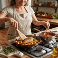 Kitchen Cook Using Spoon Wood Spoon for Cooking, Wooden Spatula for Non Stick Pan, Wooden Spoon ...