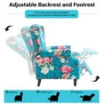 thumbnail image 4 of DREAMSIDEA Push Back Recliner Chair Set of 2 Living Room, Wingback Reclining Sofa Chair, Fabric Floral Recliner Reading Chair with Footrest for Living Room/Office/Apartment, Peacock Blue, 4 of 5