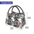 thumbnail image 2 of Disketp Skulls Roses Bolsa Térmica Estampada, Bolsa Térmica Aislante para Almuerzo, Playa y Campamento, 2 of 6