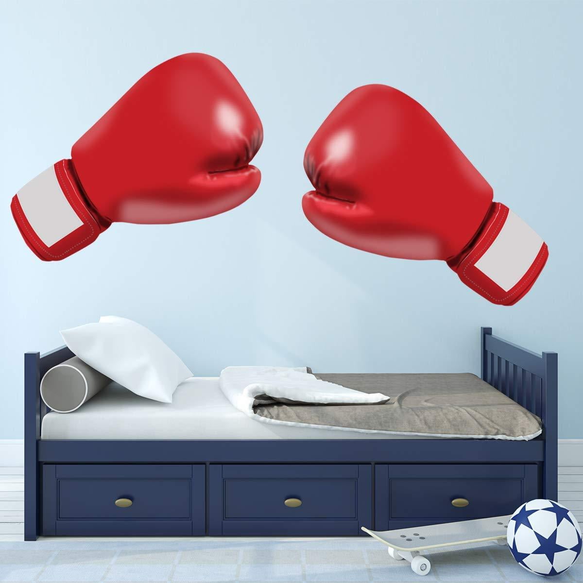 VWAQ Boxing Gloves Wall Decals Sports Vinyl Stickers Home Gym Decor
