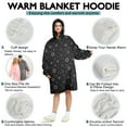 thumbnail image 5 of Wearable Oversized Blanket,Black White Gothic Geometry Sun Moon Pattern Wearable Blanket Hoodie for Adults,Cozy Hooded Blankets with Super Pockets,Super Warm Fuzzy Pullover for Women & Men, 5 of 6