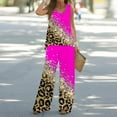 thumbnail image 2 of Mikilon Ensemble Élégant pour Femmes 2 Pcs Débardeur Imprimé Décontracté Ample Pantalon Long Sans Manches Col Rond Haut/chemise Ensemble Rose Vif P, 2 of 5