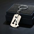 thumbnail image 2 of Key Chain Multipurpose Bright Luster Hollow Out Smooth Surface Reusable DIY Stainless Steel A-Z Letters Women Men Car Key Ring Holder for Wallet, 2 of 7
