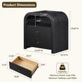thumbnail image 2 of Keywhat Modern Fluted Nightstand set of 2, 24" End Table with Charging Station, 2 Drawers and Metal Handles for Bedroom/Living Room, Black Oak, 2 of 6