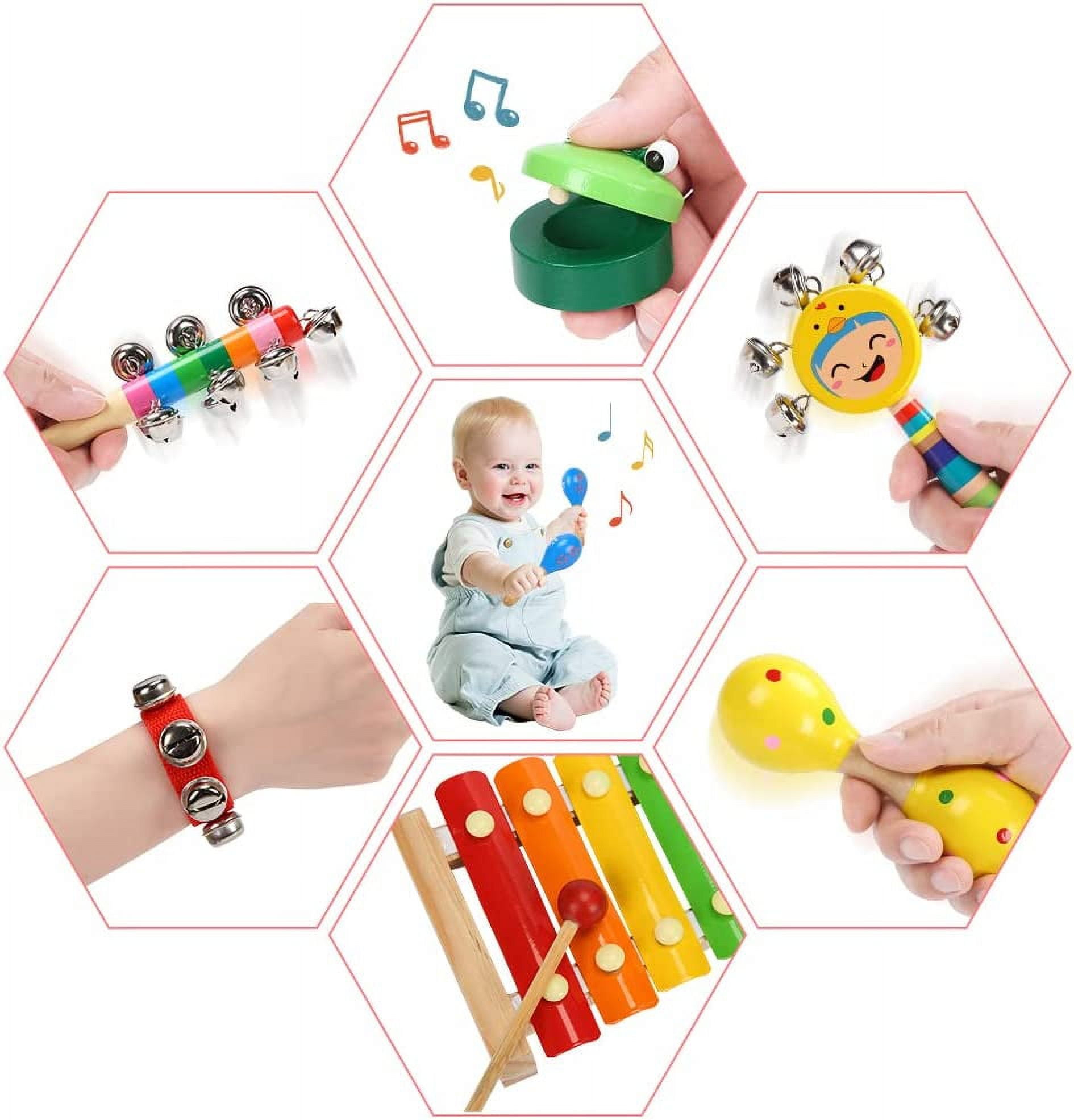 EastVita Kids Musical Instruments, Wooden Percussion Toys for Boys