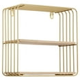 thumbnail image 1 of Estantes flotantes Estantes colgantes montados en la pared para decoración de paredes, almacenamiento | Soporte de metal y estante de pared de madera para sala de estar, dormitorio, baño, cocina, 1 of 5