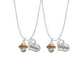 thumbnail image 1 of Delight Jewelry Goldtone Tan Center Spinner Mother & Daughter Heart Necklaces (Set of 2), 19"+2", 1 of 4