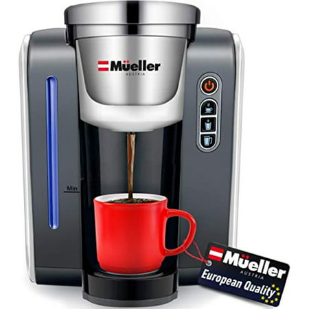 Mueller Single Serve Pod Compatible Coffee Maker Machine With 4 Brew Sizes Rapid Brew Technology with Large Removable 48 oz Water Tank