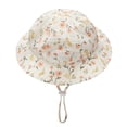 thumbnail image 3 of nvzhuang Baby Summer Bucket Hat, Sun Protection Infant Wide Brim Fisherman Hat with Chin Strap, 3 of 9