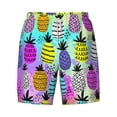 thumbnail image 4 of Lsque Mens Swim Trunks Graffiti Pineapples Pattern - Bathing Suit Compression Liner - Beach Swim Shorts Swimwear - (S-3XL) - Stretch Quick Dry -Large, 4 of 9