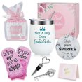 thumbnail image 1 of Retirement Gifts For Women Insulated Wine Glasses + If You Can Read These Socks + Wine Stopper - White, 1 of 3
