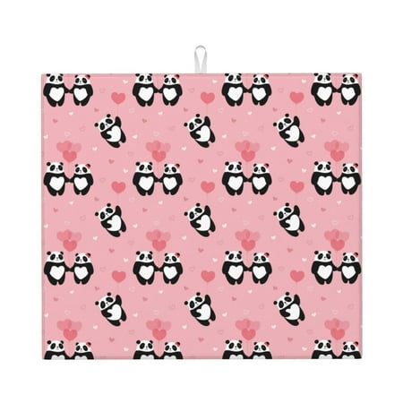 

Pofeuu Valentine S Day Panda Print Ultra Water Absorbent Microfiber Dish Drying Mat Drying Mat for Kitchen Kitchen Counter Accessories