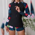 thumbnail image 2 of IDOPIP Women Two Piece Rash Guard Long Sleeve Swimsuits set UV UPF 50+ Swim Shirt Bathing Suit, 2 of 8