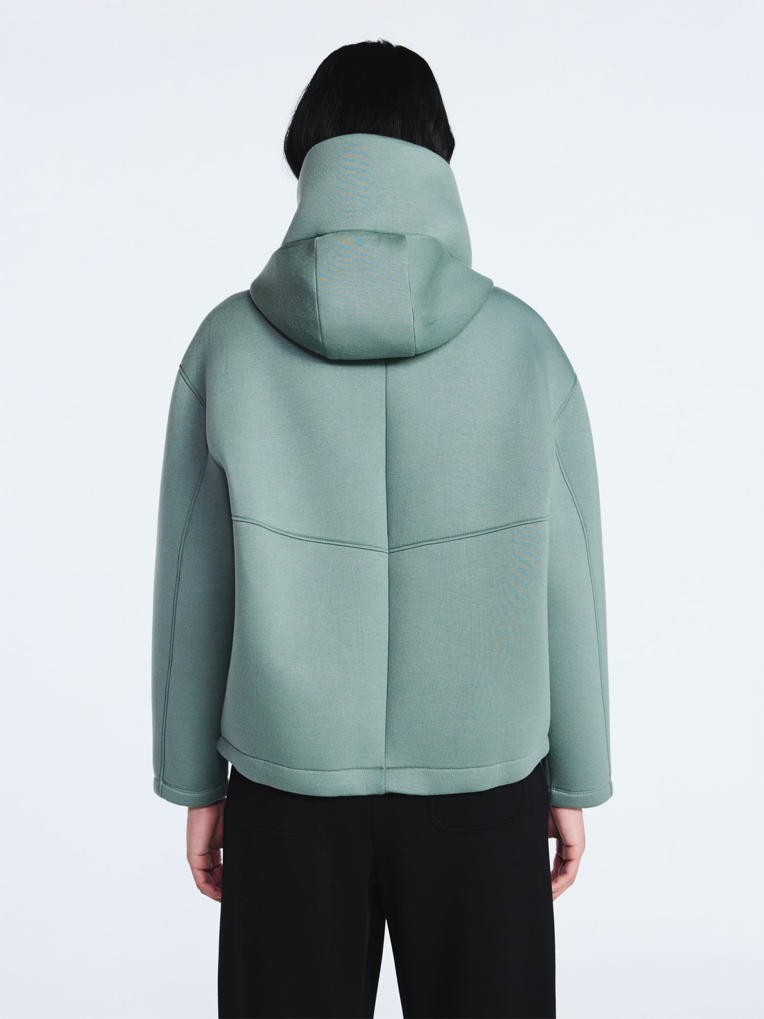 Scoop Women's and Women's Plus Neoprene Fleece Oversized Jacket with Hood, Sizes XS-4X