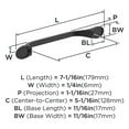thumbnail image 3 of Amerock Ravino 5-1/16 inch Center-to-Center Matte Black Cabinet or Furniture Pull, 10 Pack, 3 of 4