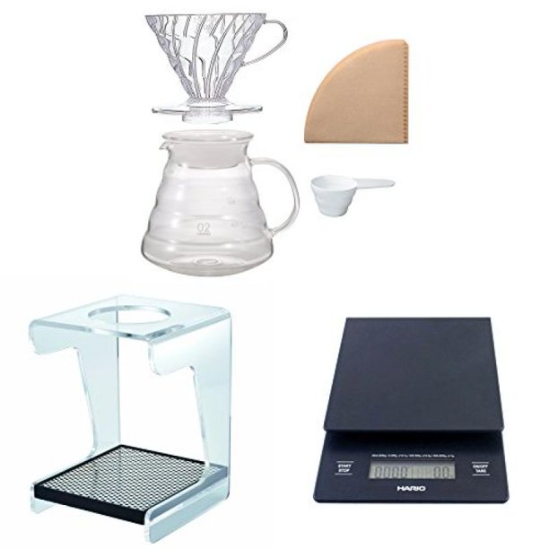 Hario V60 Complete Coffee Brewing Set Scale, Brewer Set & Stand