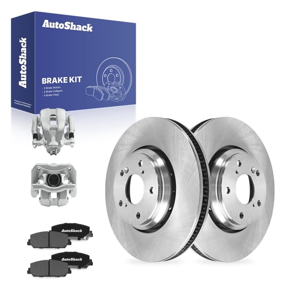 AutoShack Front Brake Rotors, Ceramic Pads & Calipers for Honda & Acura, Civic 2017-2020 Accord 2016-2017 ILX 2019-2022, FWD L4 1.5L 2.4L V6 3.5L - 12.28" (312 mm), 5-Lug