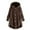 Coffee, variant on Women's Fashion Faux Fur Button Coat - Solid Color Loose Hooded Pullover Sweater Jacket, Coffee Brown, 5XL