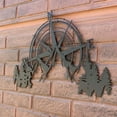 thumbnail image 3 of Compass and Mountains Metal Wall Art Decor, 3 of 11