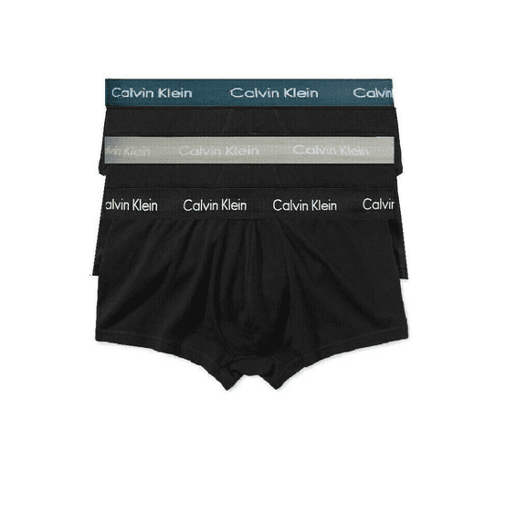 Calvin Klein Men's NU2664891 Cotton Stretch Trunks 3-Pack Black Size XL