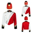 thumbnail image 2 of Aislor Boys Parade Jacket Royal Guard Long Sleeve Marching Band Outfits with Drummer Hat Red 6, 2 of 7