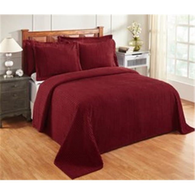 Better Trends BSASPDOBU Jullian Cotton Bedspread, Burgundy - Full & Double Size