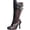 Brown, variant on Ellie Shoes E-426-Aubrey 4" Womens Knee High Steampunk Boots With Buckles And Studs. 6 / Brown PU