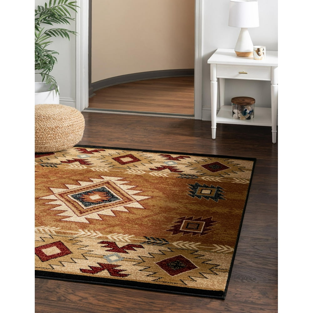 Pioneer Collection Rug 5 Ft Square Brick MediumPile Rug