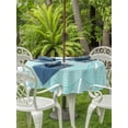 thumbnail image 3 of Outdoor Tablecloths with Umbrella Hole & Zipper, Blue Ombre Round Tablecloth 54 Inch, Farmhouse Stripes Modern Abstract Art Waterproof Table Cloth, Patio/Pool/Picnic Table Covers, 3 of 8