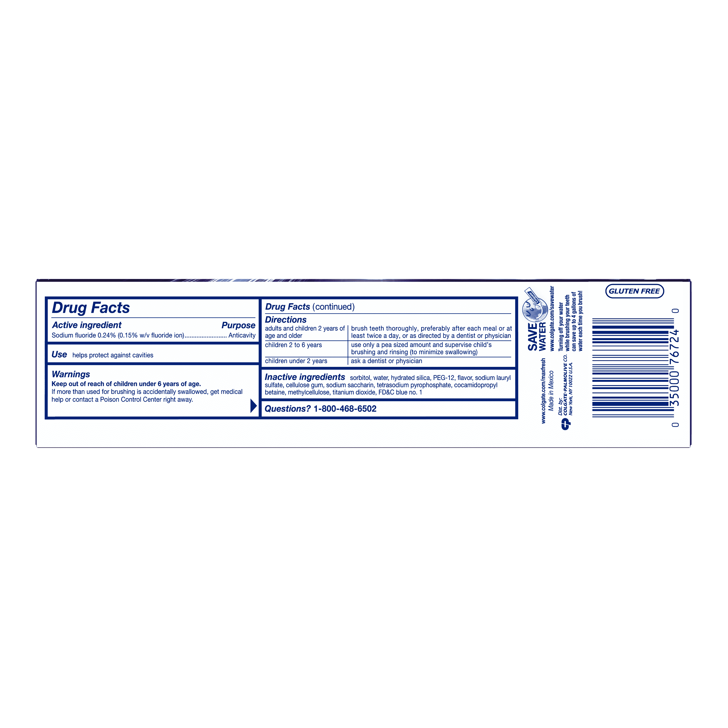 Colgate Max Fresh Knockout Toothpaste with Mini Breath Strips, Electric Mint - 6 Ounce