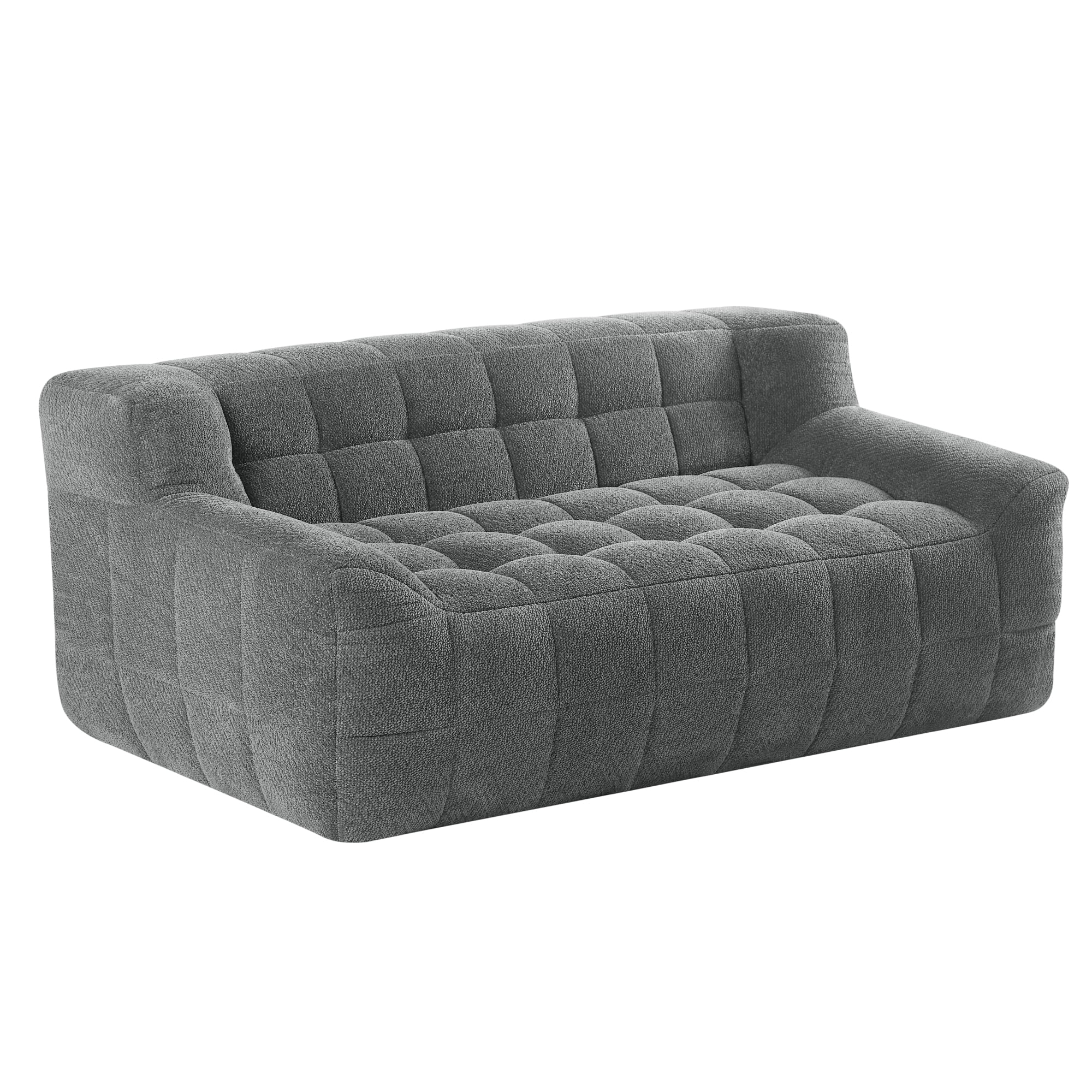 Jopath 65" Oversized Loveseat Sofa Deep Seat Corduroy Couch,Full Compression Sofa,No Assembly Required,Grey