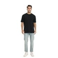 thumbnail image 5 of Zfeel Short Sleeve Crewneck T-Shirt, Men's 100% Cotton Super-Soft Blank Tee, Black, L, 5 of 6