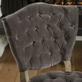 thumbnail image 2 of Elma Chaises de Salle à Manger en Tissu Gris Capitonné (Ensemble de 2), 2 of 4