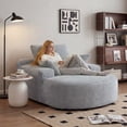 thumbnail image 3 of Sdorens 67" Chaise Lounge Chair Indoor,Oversized Corduroy Upholstered Boneless Sofa Bed,Deep Seat Sleeper Couch Reading Chairs Cloud Sofas Couches for Living Room, No Assembly Required (Light Grey), 3 of 20