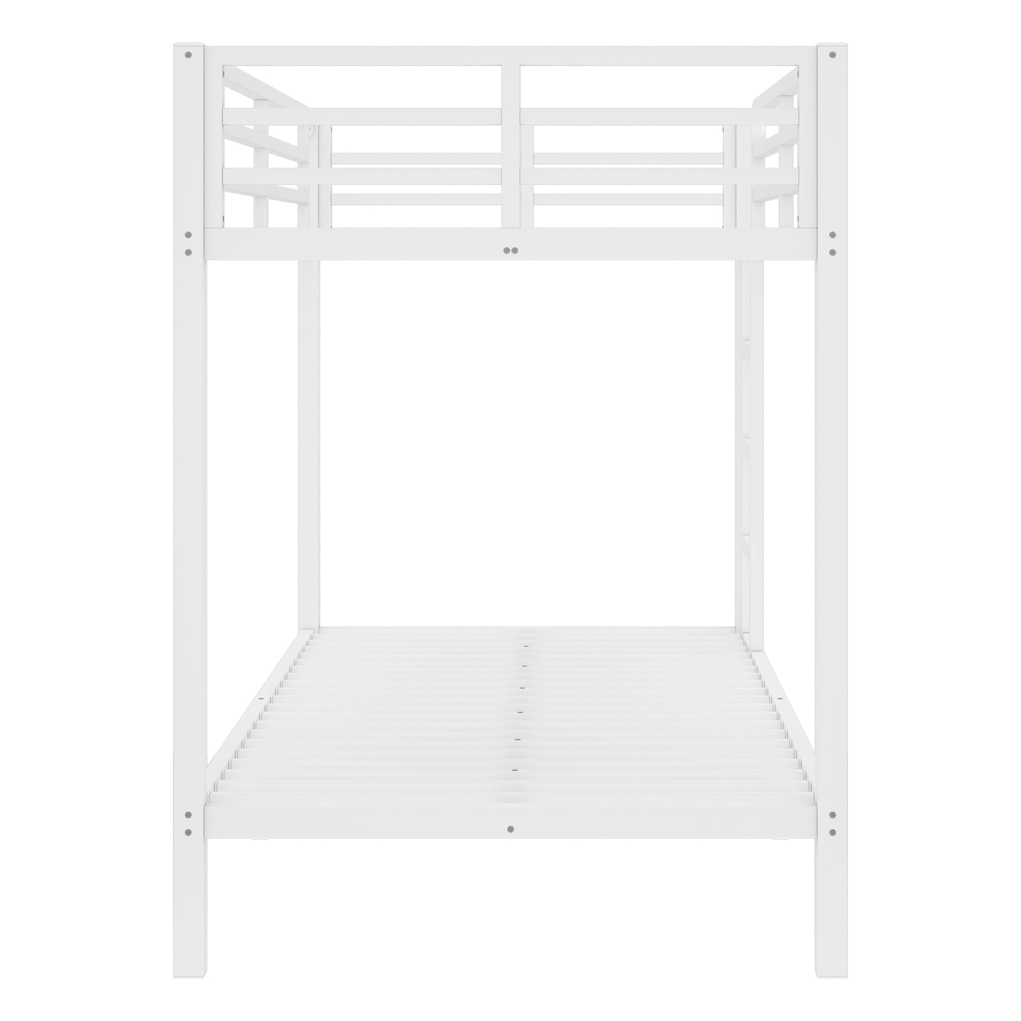 Twin XL over Twin XL Bunk Bed with Ladder and Guardrails, Heavy Duty Metal Bunk Bed Frame for Teens Adults, Space-Saving, Noise Reduced, No Box Spring Needed