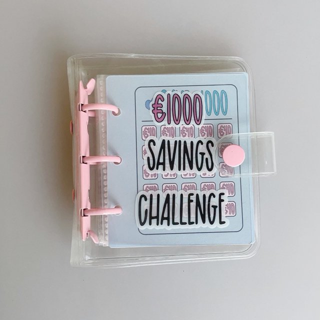 Carpeta de ahorro de dinero en PVC con 3 agujeros, mini carpeta de ahorro, carpeta de ahorro