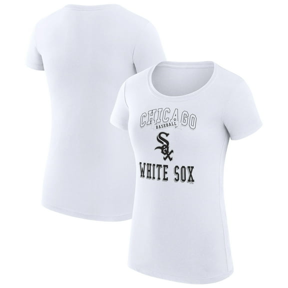 Women's G-III 4Her by Carl Banks White Chicago White Sox Super-Slim Fit Lightweight Team Logo Graphic T-Shirt