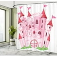 thumbnail image 5 of Ambesonne Fantasy Shower Curtain, Cartoon Magic Kingdom, 69"Wx70"L, Pink White, 5 of 5
