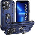 thumbnail image 1 of Funda Sumao para iPhone 13 Pro con anillo, fina, de silicona líquida, de grado militar, a prueba de golpes, color azul, 1 of 8