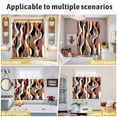 thumbnail image 6 of Abstract Stripes Kitchen Curtains 63 Inch Length, Retro Modern Orange Black Gray Lines Grommet Top Bedroom Living Room Curtains, Light Filtering Cafe Curtain Drapes 2 Panels Set 84''x63'', 6 of 9