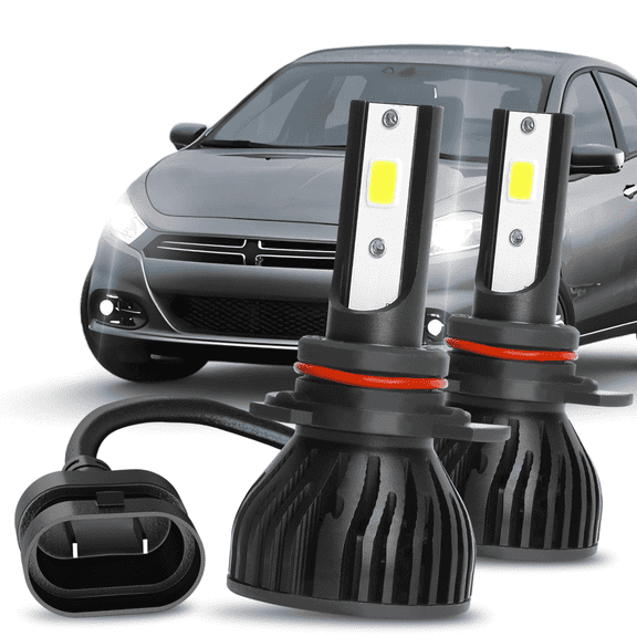 9012 LED Headlight Bulbs High&Low Beam White for 2013-2015 Dodge Dart 2014